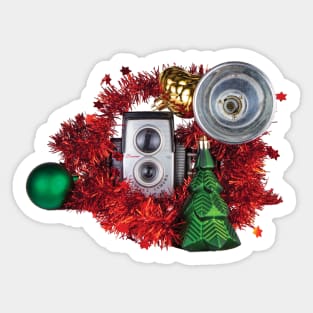 Vintage Christmas Camera Sticker